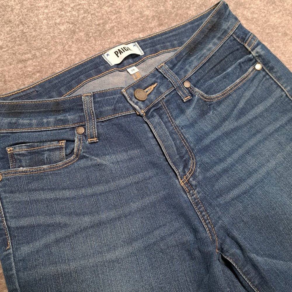Paige Womens Verdugo Crop Skinny Stretch Denim Jeans- Size 28 - Blue